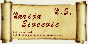 Marija Sivčević vizit kartica